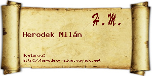 Herodek Milán névjegykártya